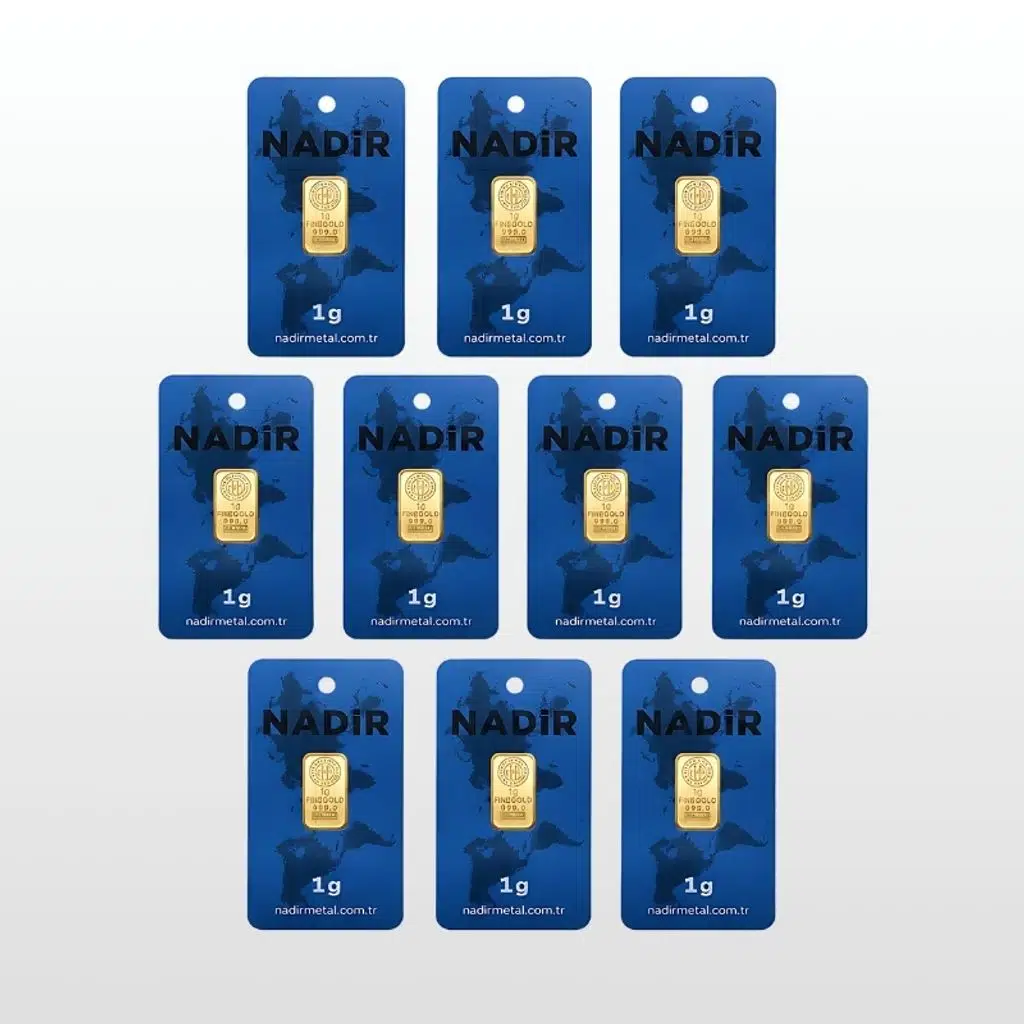 AltınDenizi Nadir 10 Adet 1 Gram Altın 0.995 (24 Ayar) Külçe Altın