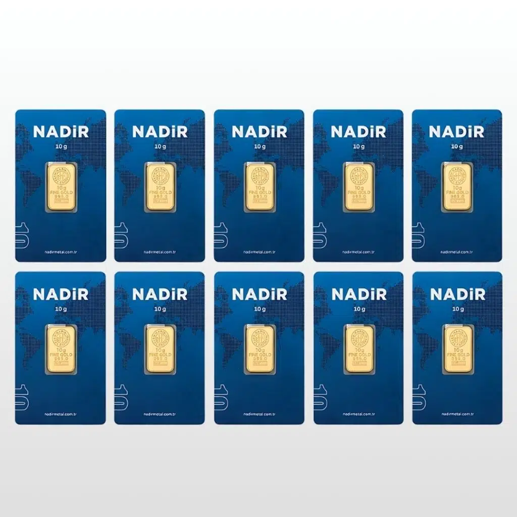 AltınDenizi Nadir 10 Adet 10 Gram Altın 0.995 (24 Ayar) Külçe Altın