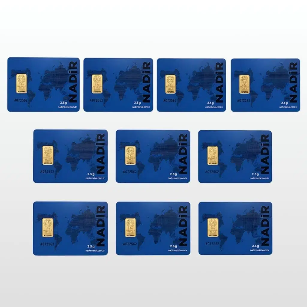 AltınDenizi Nadir 10 Adet 2.5 Gram Altın 0.995 (24 Ayar) Külçe Altın