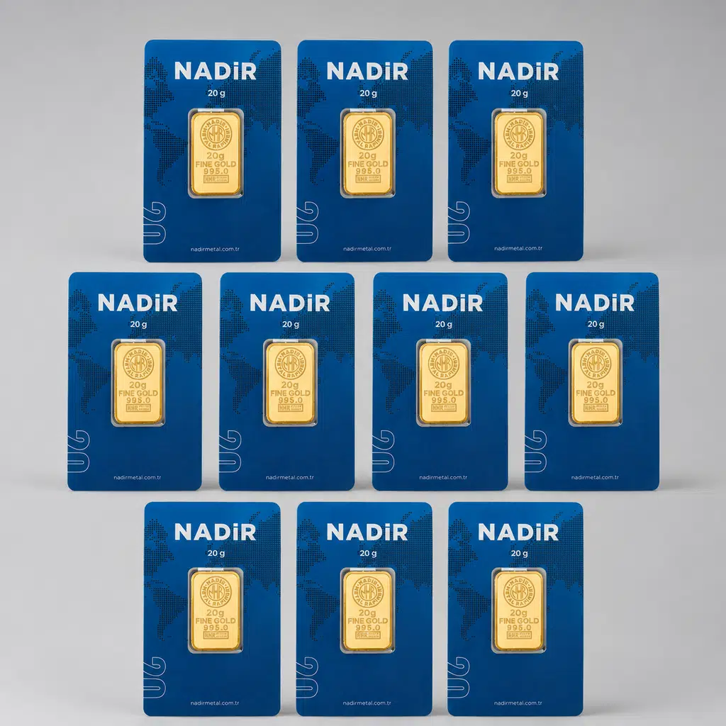 AltınDenizi Nadir 10 Adet 20 Gram Altın 0.995 (24 Ayar) Külçe Altın