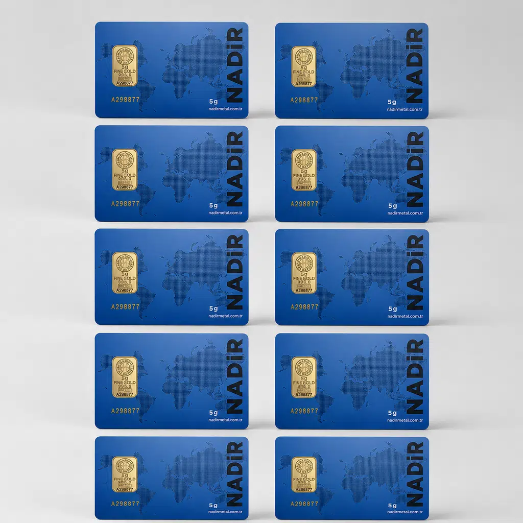AltınDenizi Nadir 10 Adet 5 Gram Altın 0.995 (24 Ayar) Külçe Altın