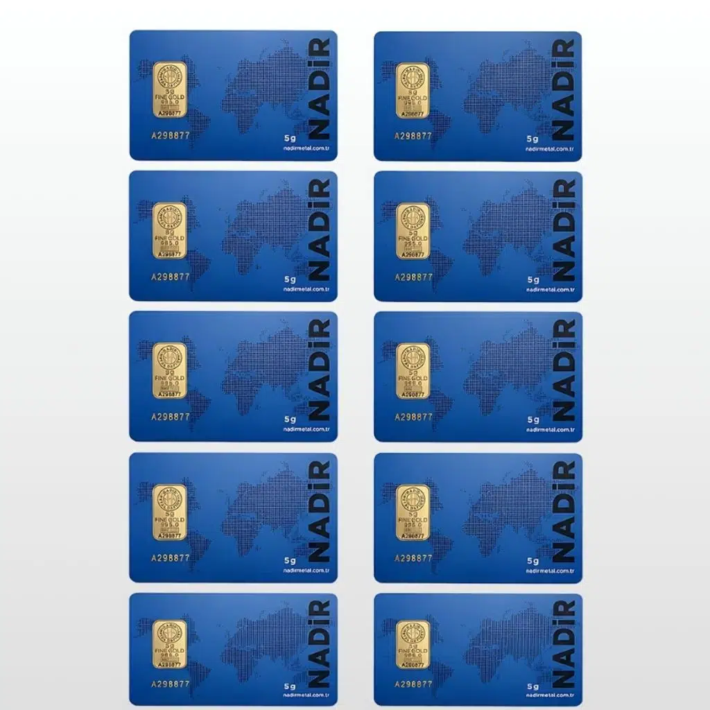 AltınDenizi Nadir 10 Adet 5 Gram Altın 0.995 (24 Ayar) Külçe Altın