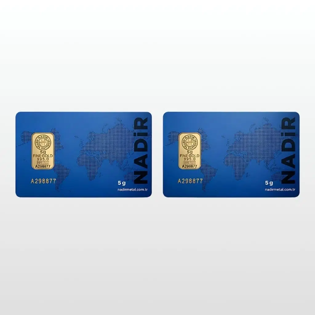 AltınDenizi Nadir 2 Adet 5 Gram Altın 0.995 (24 Ayar) Külçe Altın