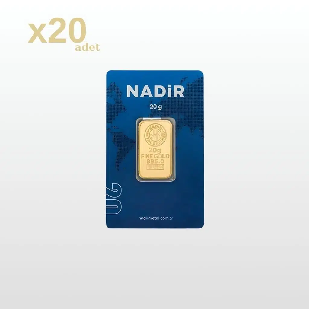 AltınDenizi Nadir 20 Adet 20 Gram Altın 0.995 (24 Ayar) Külçe Altın