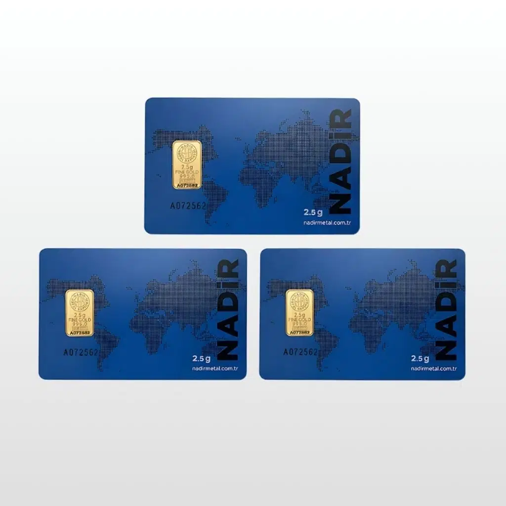 AltınDenizi Nadir 3 Adet 2.5 Gram Altın 0.995 (24 Ayar) Külçe Altın