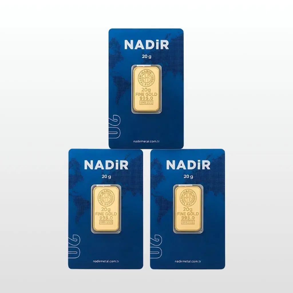 AltınDenizi Nadir 3 Adet 20 Gram Altın 0.995 (24 Ayar) Külçe Altın