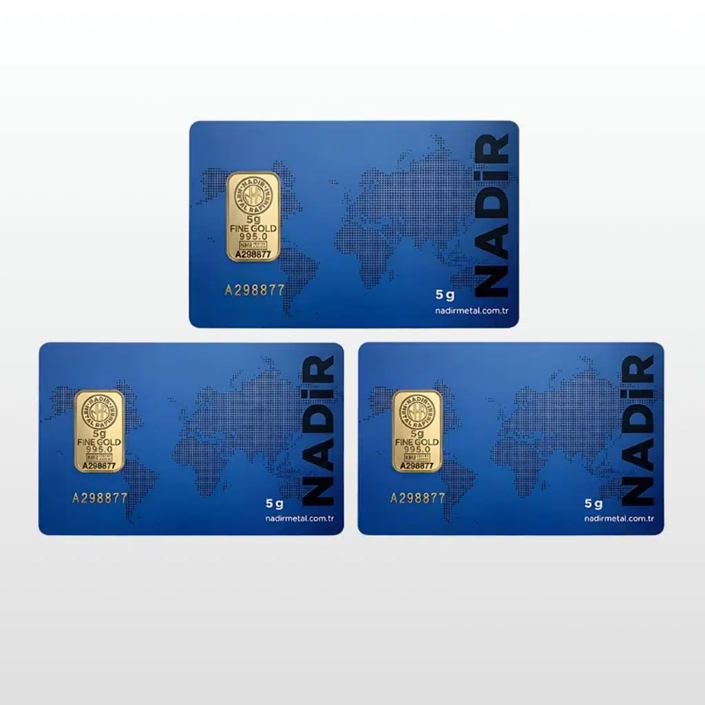 AltınDenizi Nadir 3 Adet 5 Gram Altın 0.995 (24 Ayar) Külçe Altın