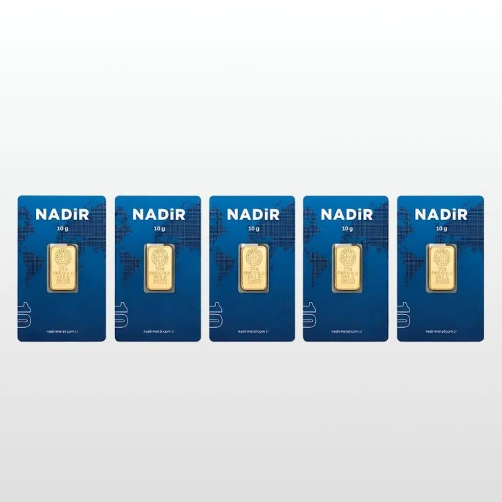 AltınDenizi Nadir 5 Adet 10 Gram Altın 0.995 (24 Ayar) Külçe Altın