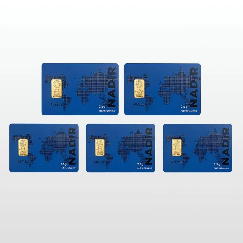 AltınDenizi Nadir 5 Adet 2.5 Gram Altın 0.995 (24 Ayar) Külçe Altın