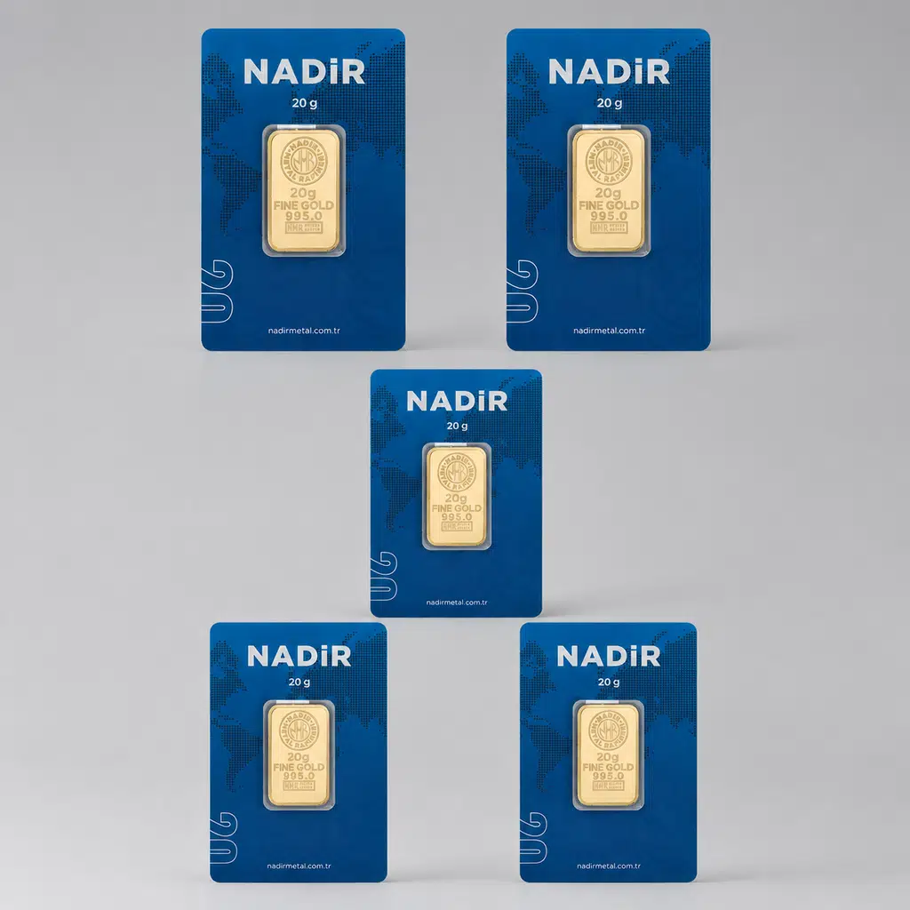 AltınDenizi Nadir 5 Adet 20 Gram Altın 0.995 (24 Ayar) Külçe Altın