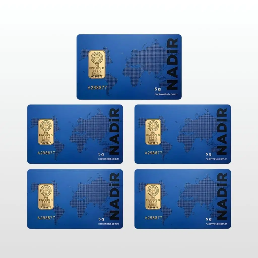 AltınDenizi Nadir 5 Adet 5 Gram Altın 0.995 (24 Ayar) Külçe Altın