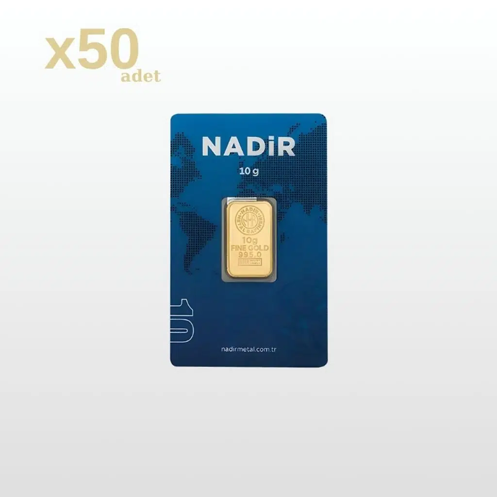 AltınDenizi Nadir 50 Adet 10 Gram Altın 0.995 (24 Ayar) Külçe Altın