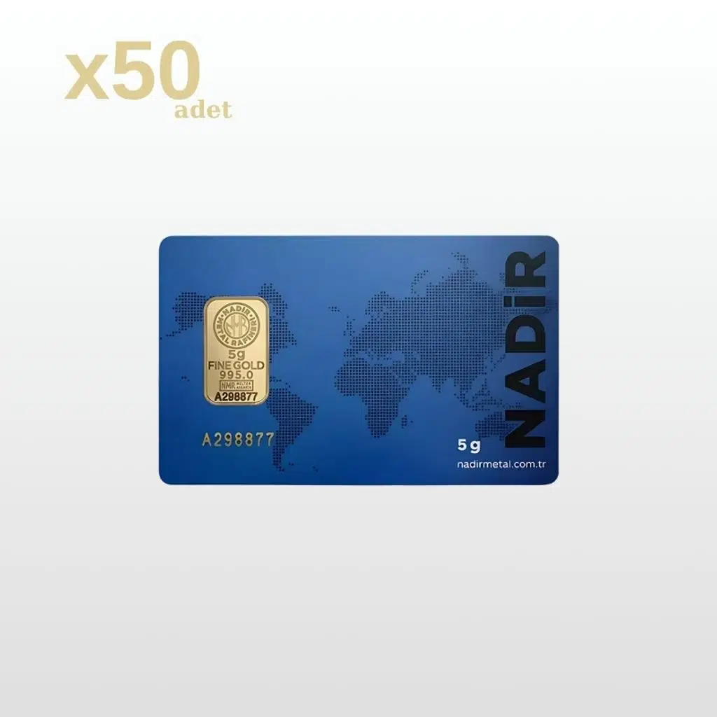 AltınDenizi Nadir 50 Adet 5 Gram Altın 0.995 (24 Ayar) Külçe Altın