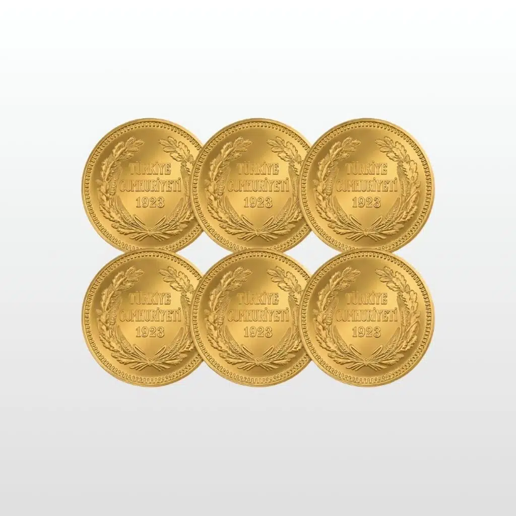 Ata Lira Eski Tarihli 6 Adet Tam Altın 22 Ayar