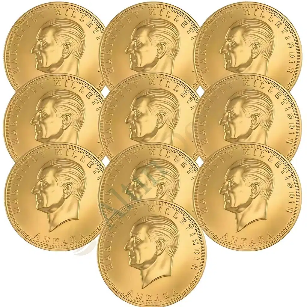 Ata Lira Yeni Tarihli 10 Adet Tam Altın 22 Ayar