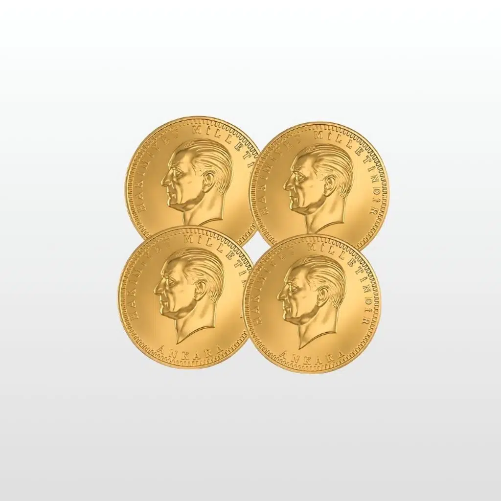 Ata Lira Yeni Tarihli 4 Adet Çeyrek Altın 22 Ayar